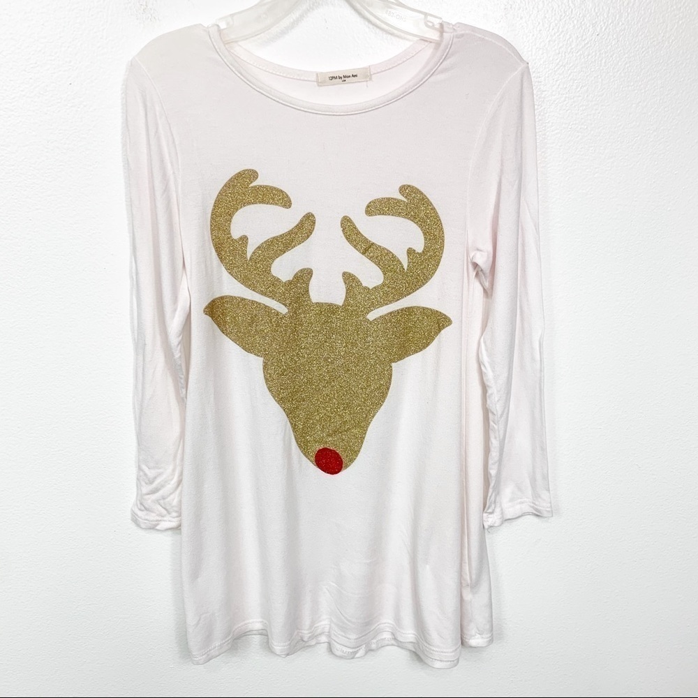 Girls 12pm by Mon Ami Rudolf Reindeer Dress